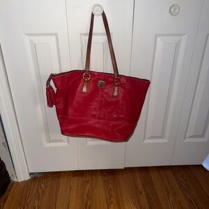 Dooney & Bourke Red and Brown Leather Tote